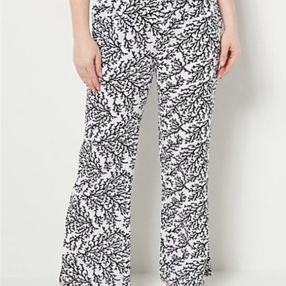 Denim & Co Beach Coverup pants Sz 5X Women's Pants coral patterned - Picture 1 of 7